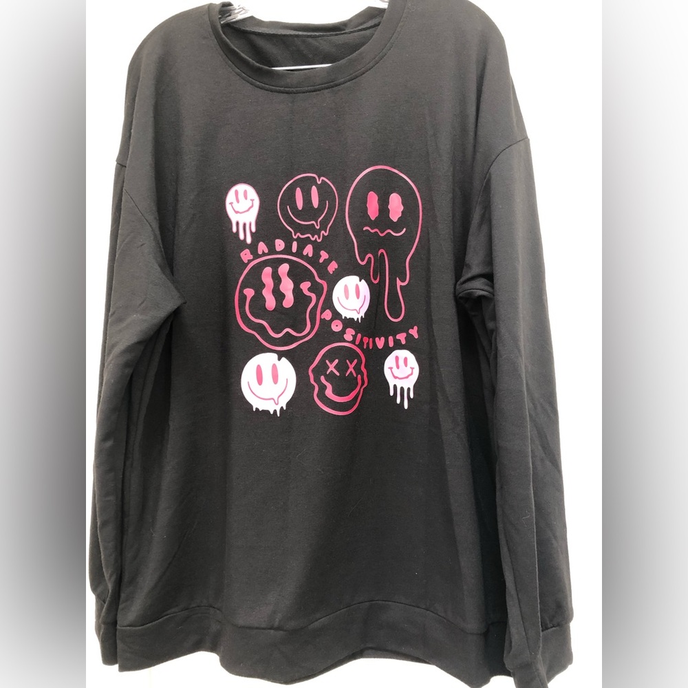 **NEW Ladies 2pc Happy Face Sweatshirt Pants XL/XXL